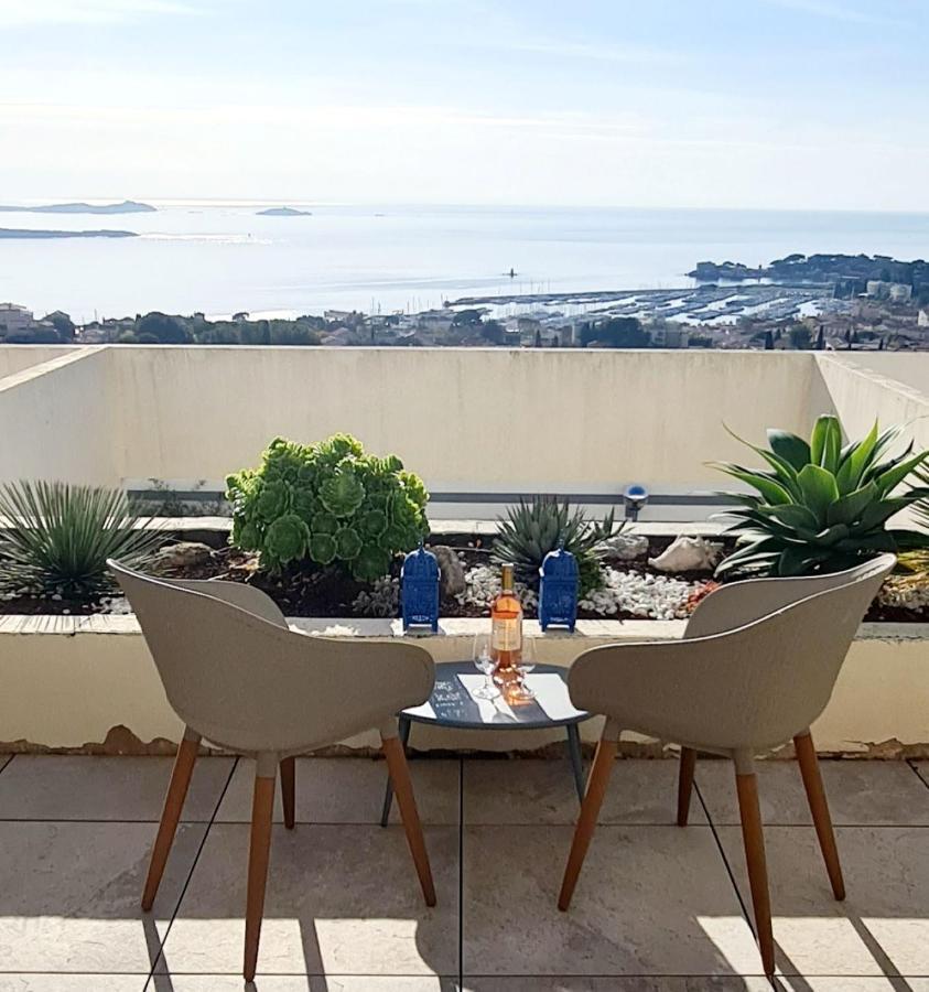 Vue Mer Panoramique - Grande Terrasse Et Piscine Bandol Bagian luar foto
