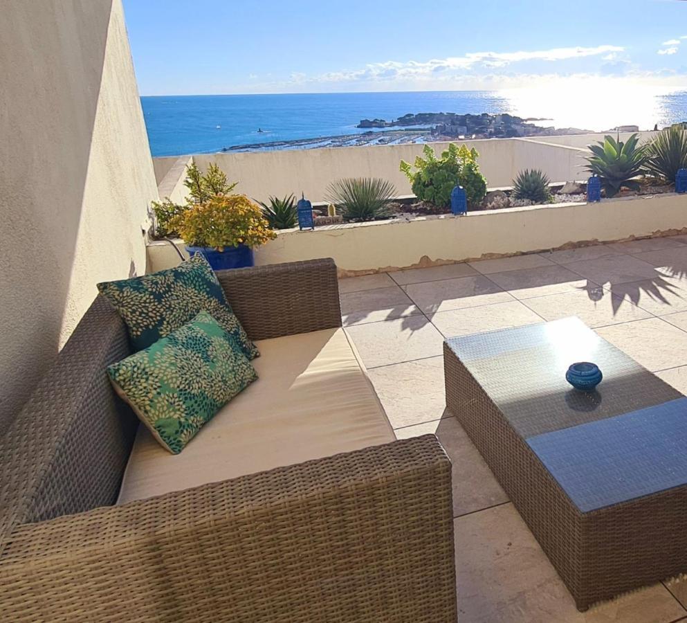 Vue Mer Panoramique - Grande Terrasse Et Piscine Bandol Bagian luar foto