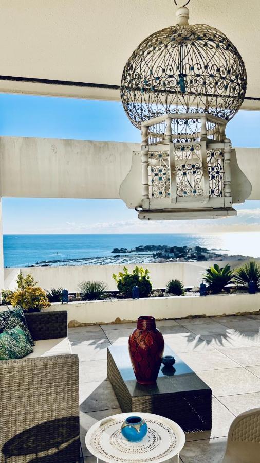Vue Mer Panoramique - Grande Terrasse Et Piscine Bandol Bagian luar foto